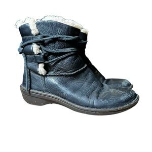 UGG Caspia Black Leather Ankle Boots Women’s Size 7